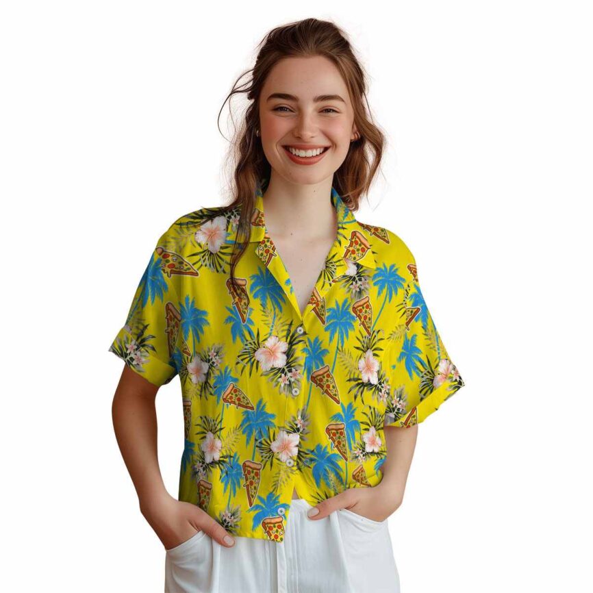 Pizza Hibiscus Palm Hawaiian Shirt Top rated