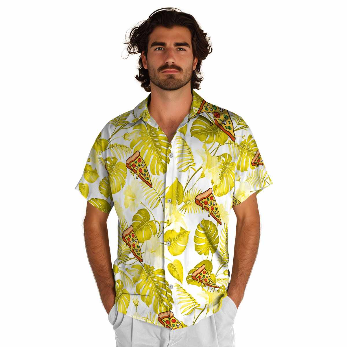 Pizza Leaf Pattern Hawaiian Shirt New Arrival Pizza Leaf Pattern Hawaiian Shirt New Arrival