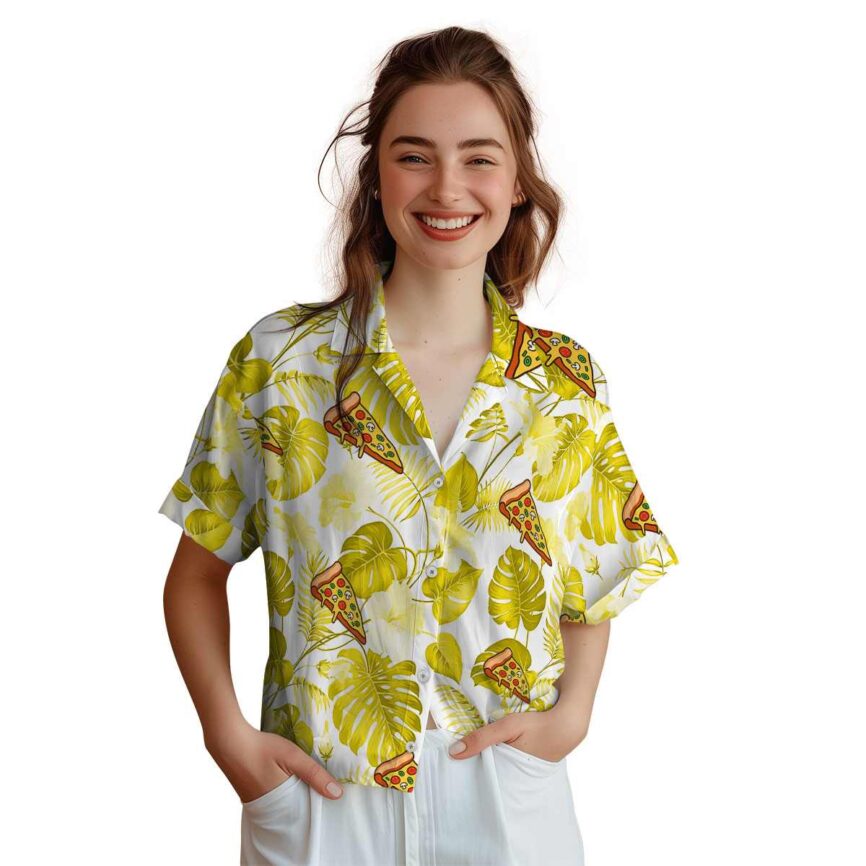 Pizza Leaf Pattern Hawaiian Shirt Top rated