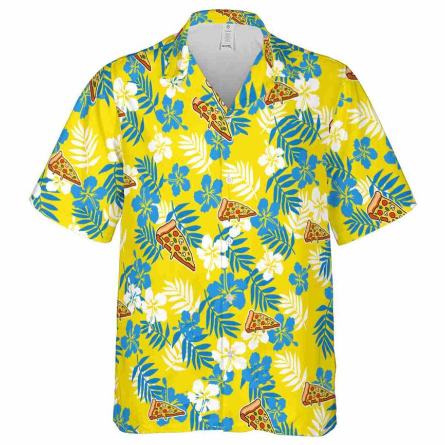 Pizza Leafy Hibiscus Hawaiian Shirt Fashion forward