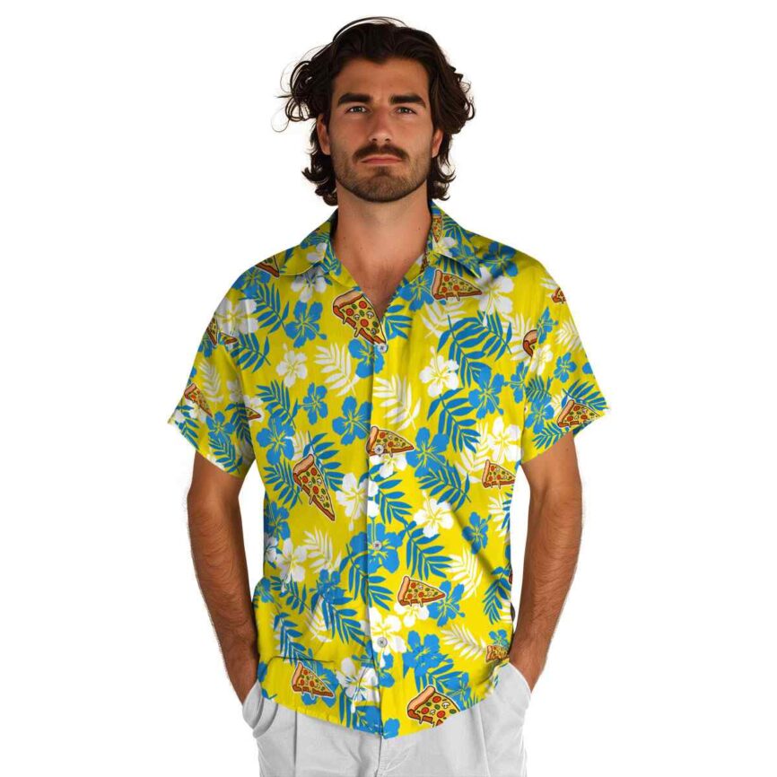 Pizza Leafy Hibiscus Hawaiian Shirt New Arrival
