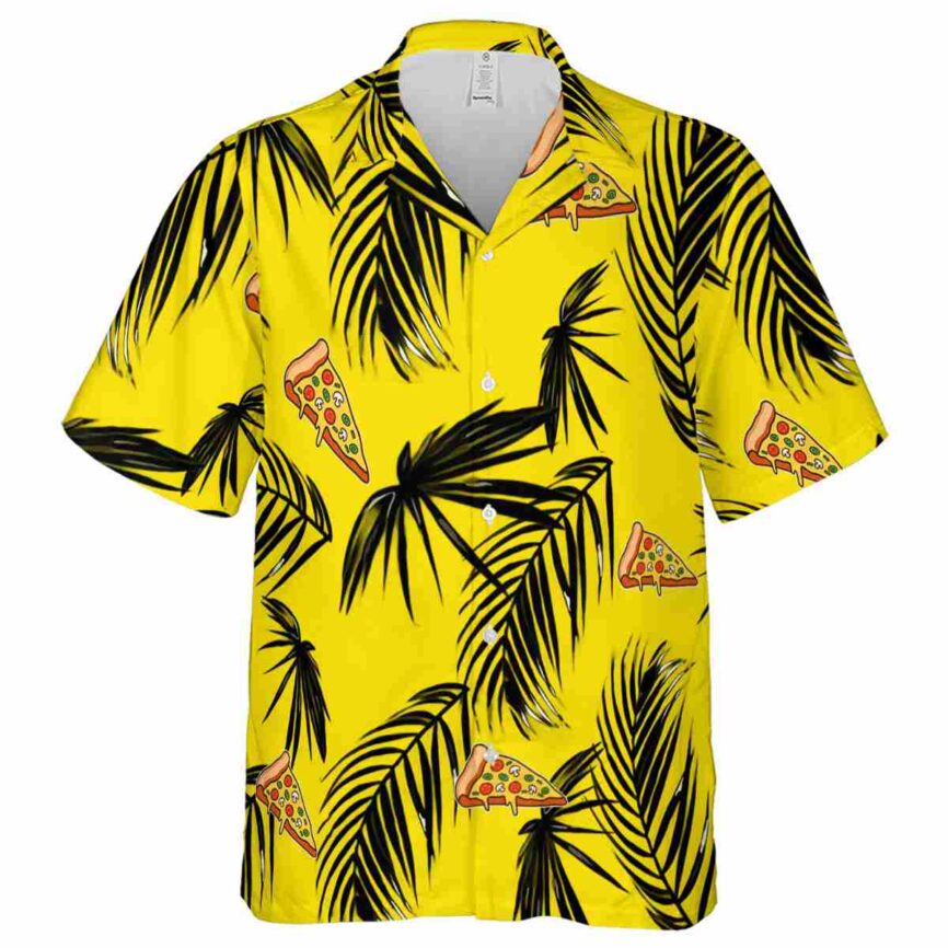 Pizza Monochrome Palm Hawaiian Shirt Fashion forward