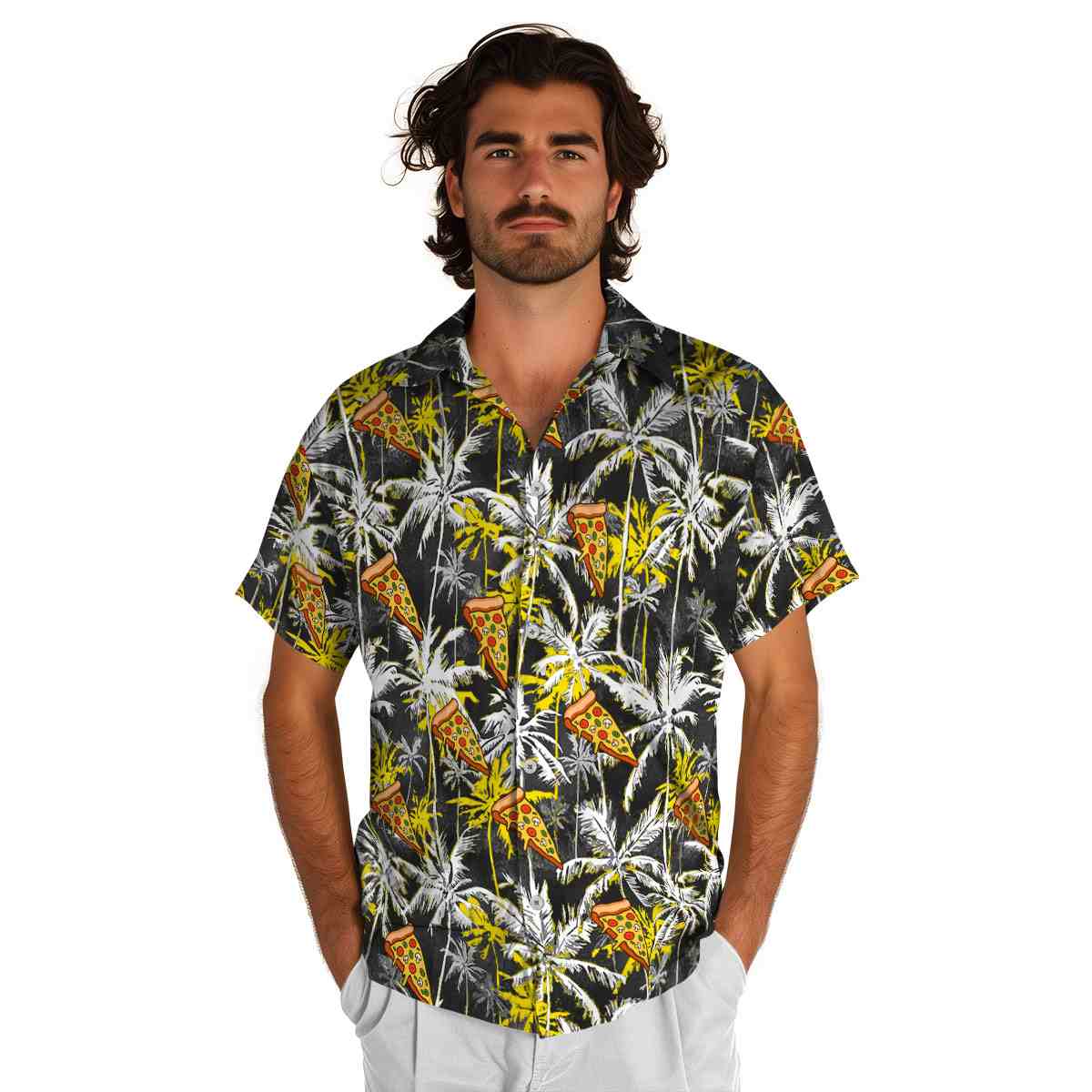 Pizza Palm Themed Hawaiian Shirt New Arrival Pizza Palm Themed Hawaiian Shirt New Arrival