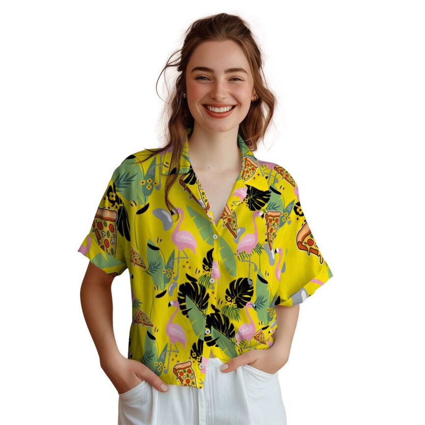 Pizza Pink Flamingo Hawaiian Shirt Top rated