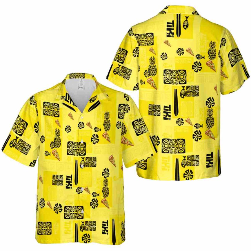 Pizza Tiki Motifs Hawaiian Shirt Premium grade