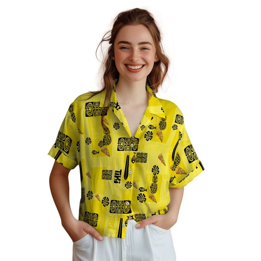 Pizza Tiki Motifs Hawaiian Shirt Top rated