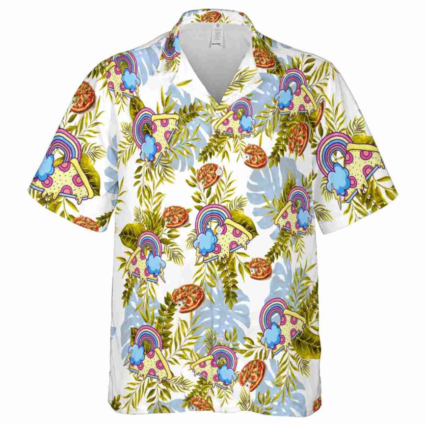Pizza Tropical Fronds Hawaiian Shirt Fashion forward