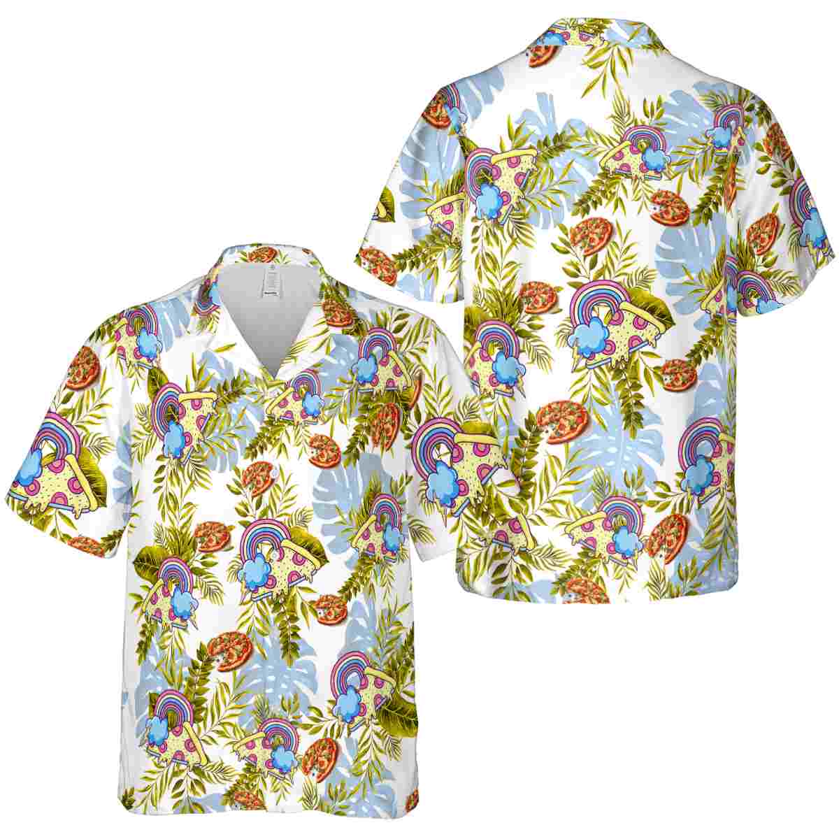 Pizza Tropical Fronds Hawaiian Shirt Premium grade Pizza Tropical Fronds Hawaiian Shirt Premium grade