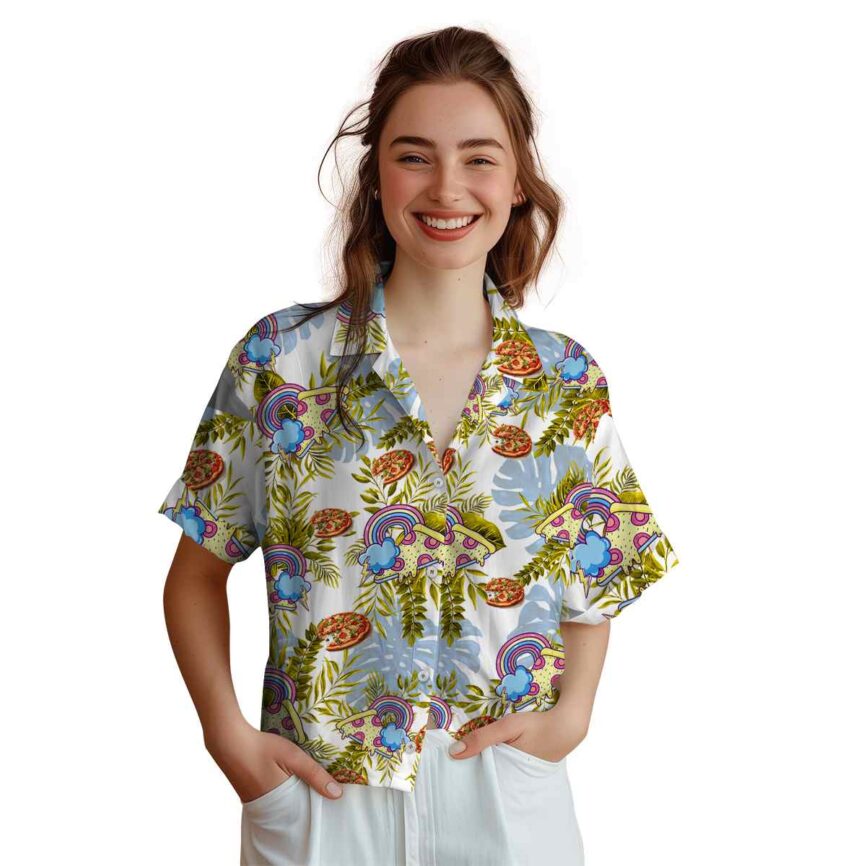 Pizza Tropical Fronds Hawaiian Shirt Top rated