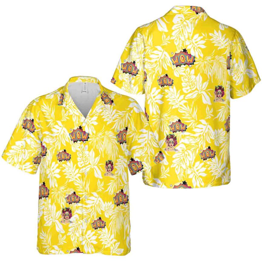 Pop Bold Foliage Hawaiian Shirt Premium grade