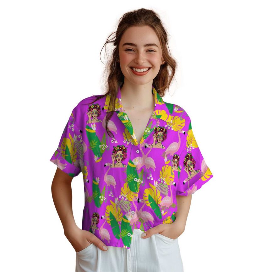 Pop Flamingo Leaf Hawaiian Shirt Top rated