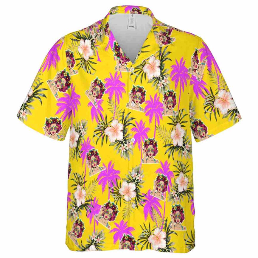 Pop Hibiscus Palm Hawaiian Shirt Fashion forward