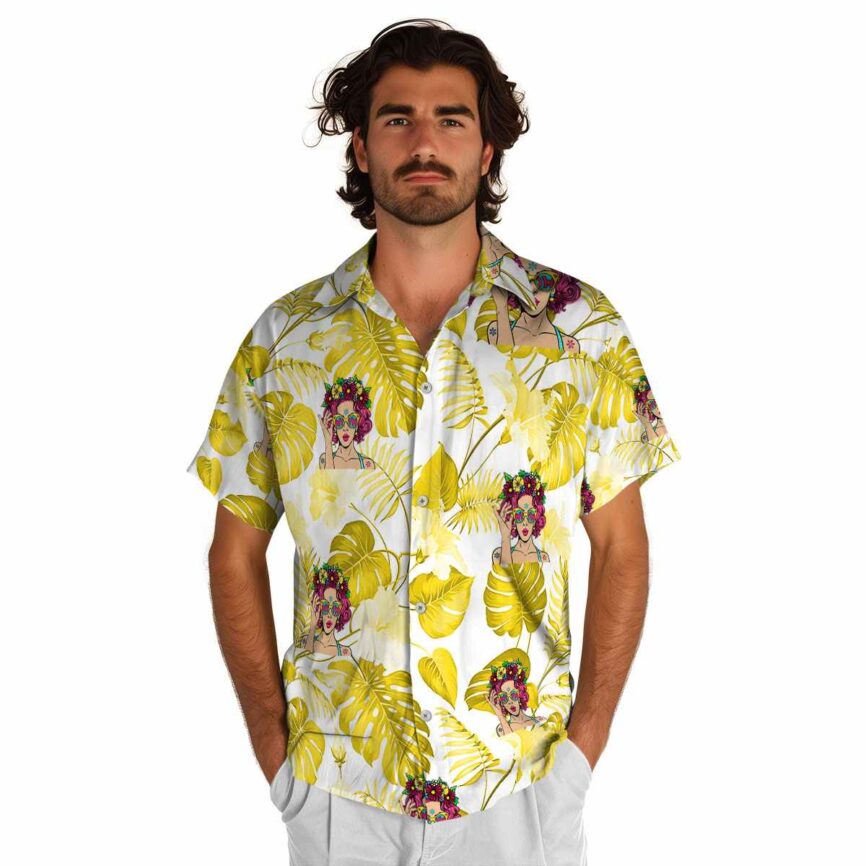Pop Leaf Pattern Hawaiian Shirt New Arrival