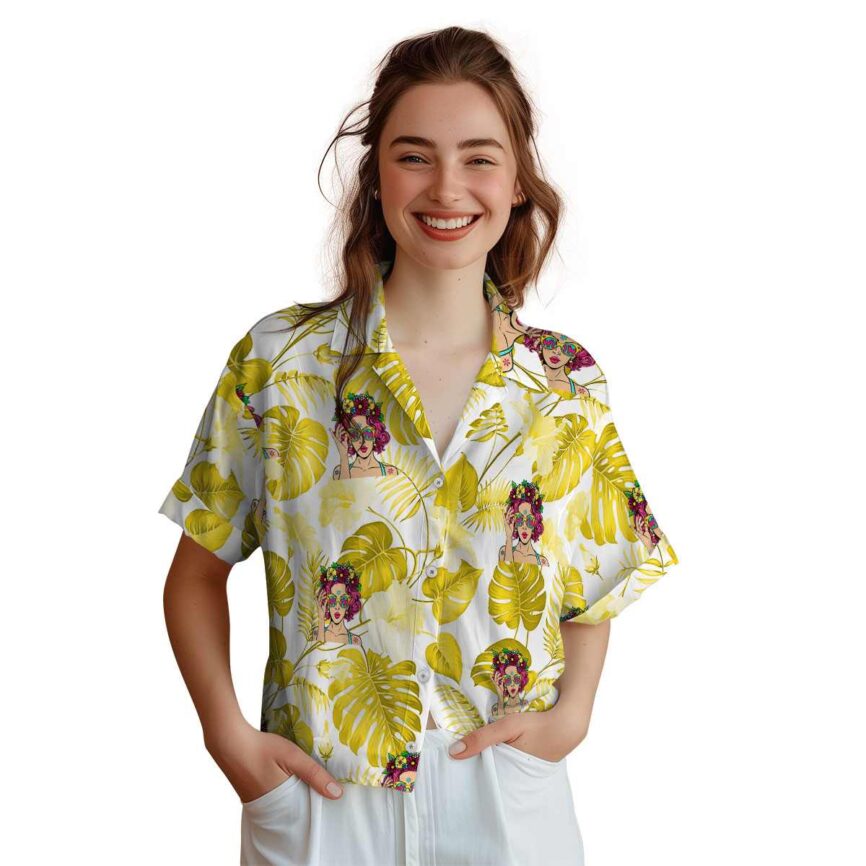 Pop Leaf Pattern Hawaiian Shirt Top rated