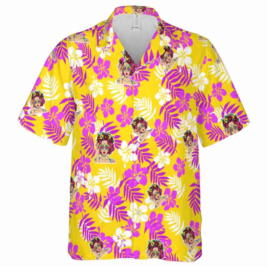 Pop Leafy Hibiscus Hawaiian Shirt Fashion forward