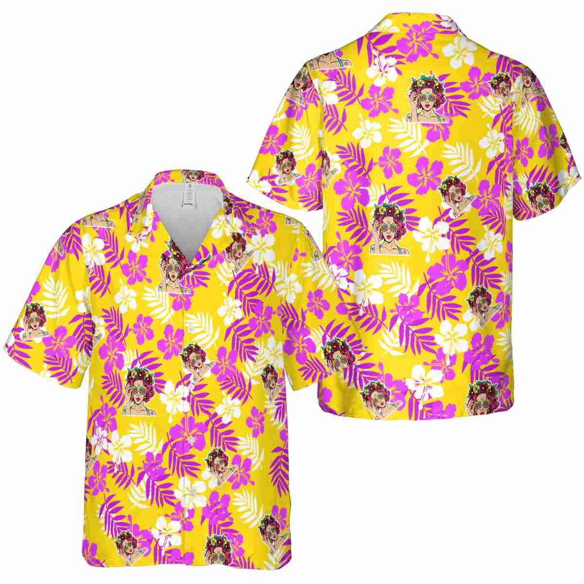 Pop Leafy Hibiscus Hawaiian Shirt Premium grade Pop Leafy Hibiscus Hawaiian Shirt Premium grade