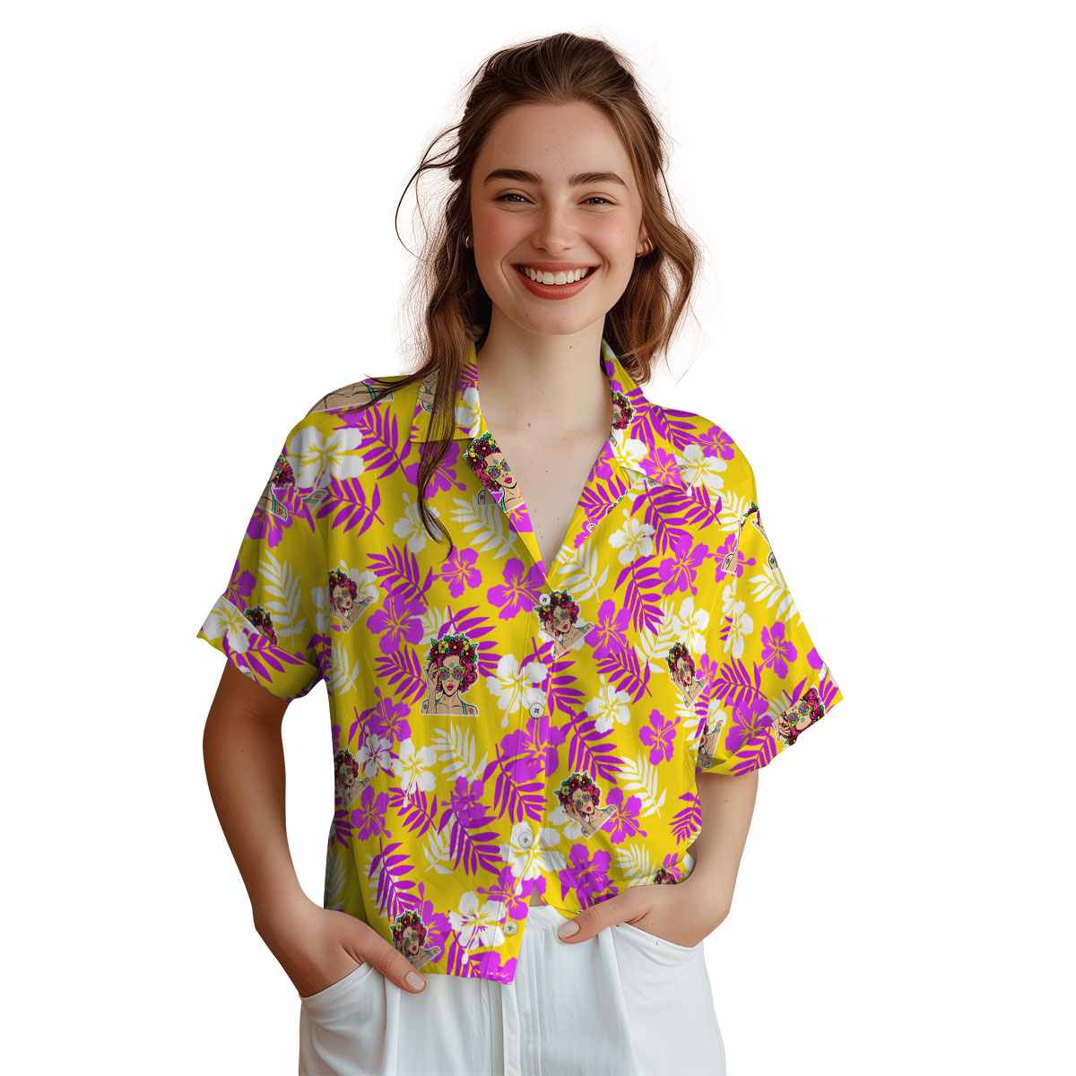 Pop Leafy Hibiscus Hawaiian Shirt Top rated Pop Leafy Hibiscus Hawaiian Shirt Top rated