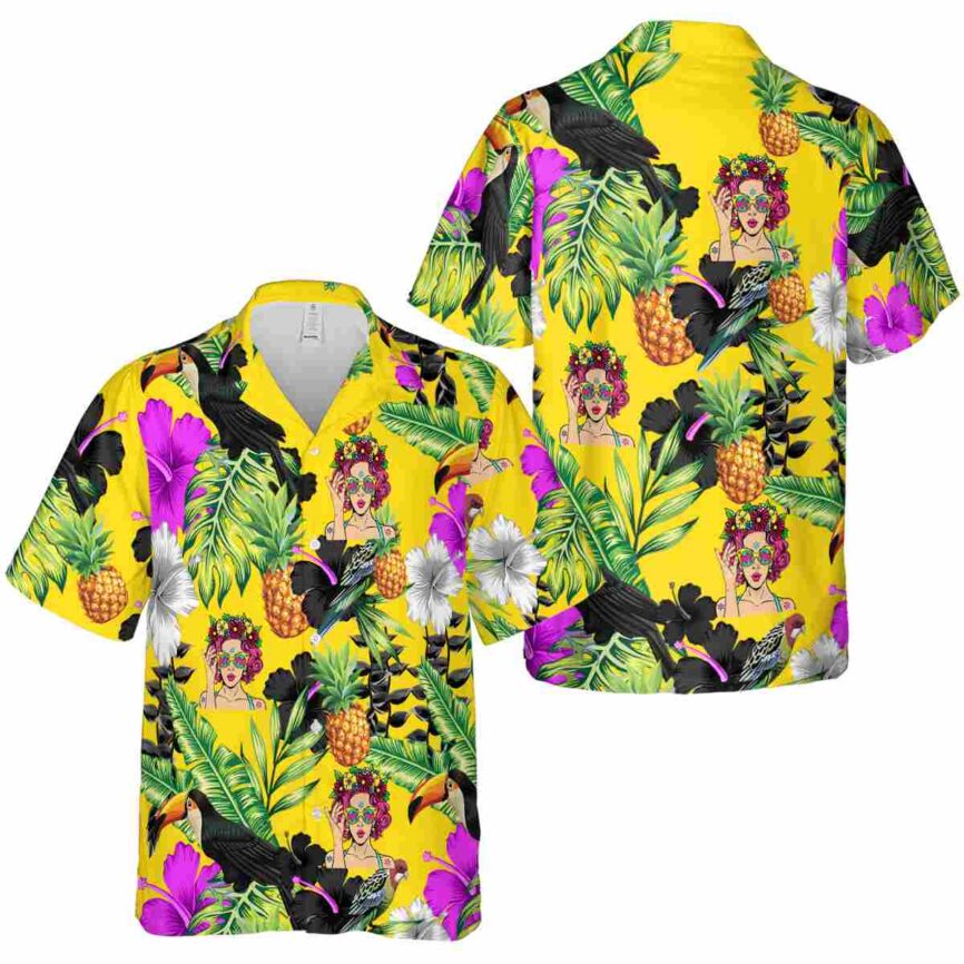Pop Leafy Toucan Hawaiian Shirt Premium grade