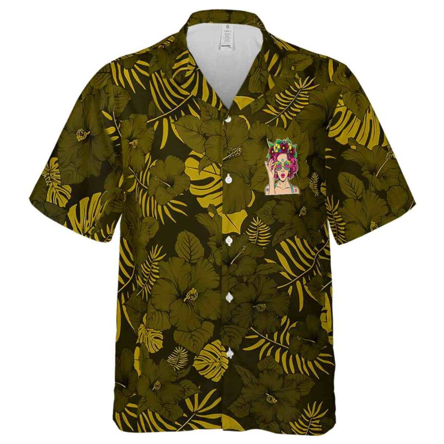 Pop Monochrome Floral Hawaiian Shirt Fashion forward