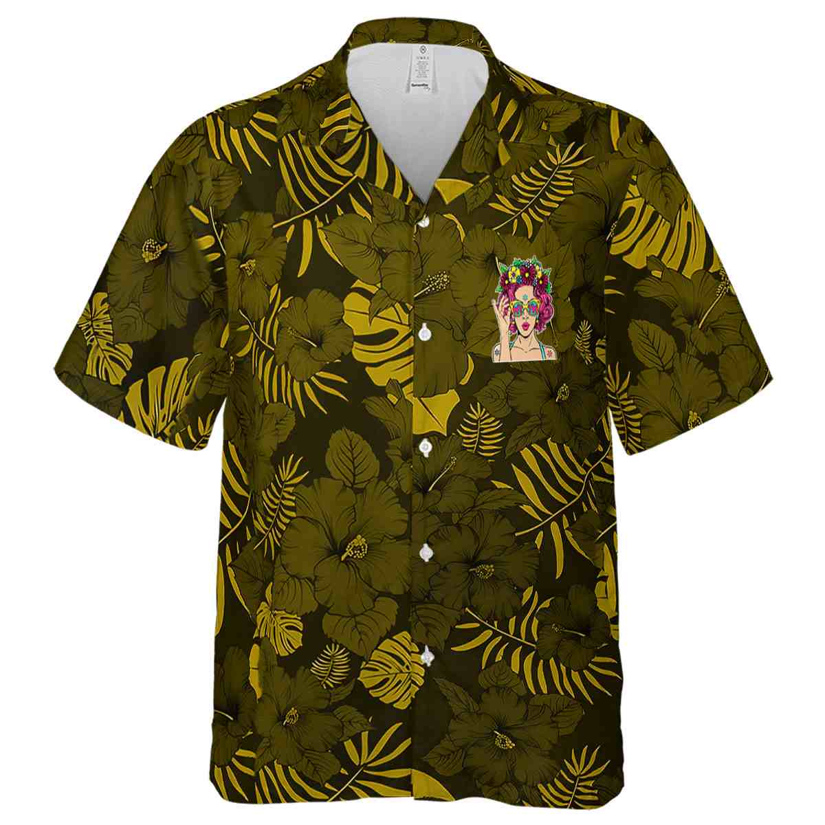 Pop Monochrome Floral Hawaiian Shirt Fashion forward Pop Monochrome Floral Hawaiian Shirt Fashion forward