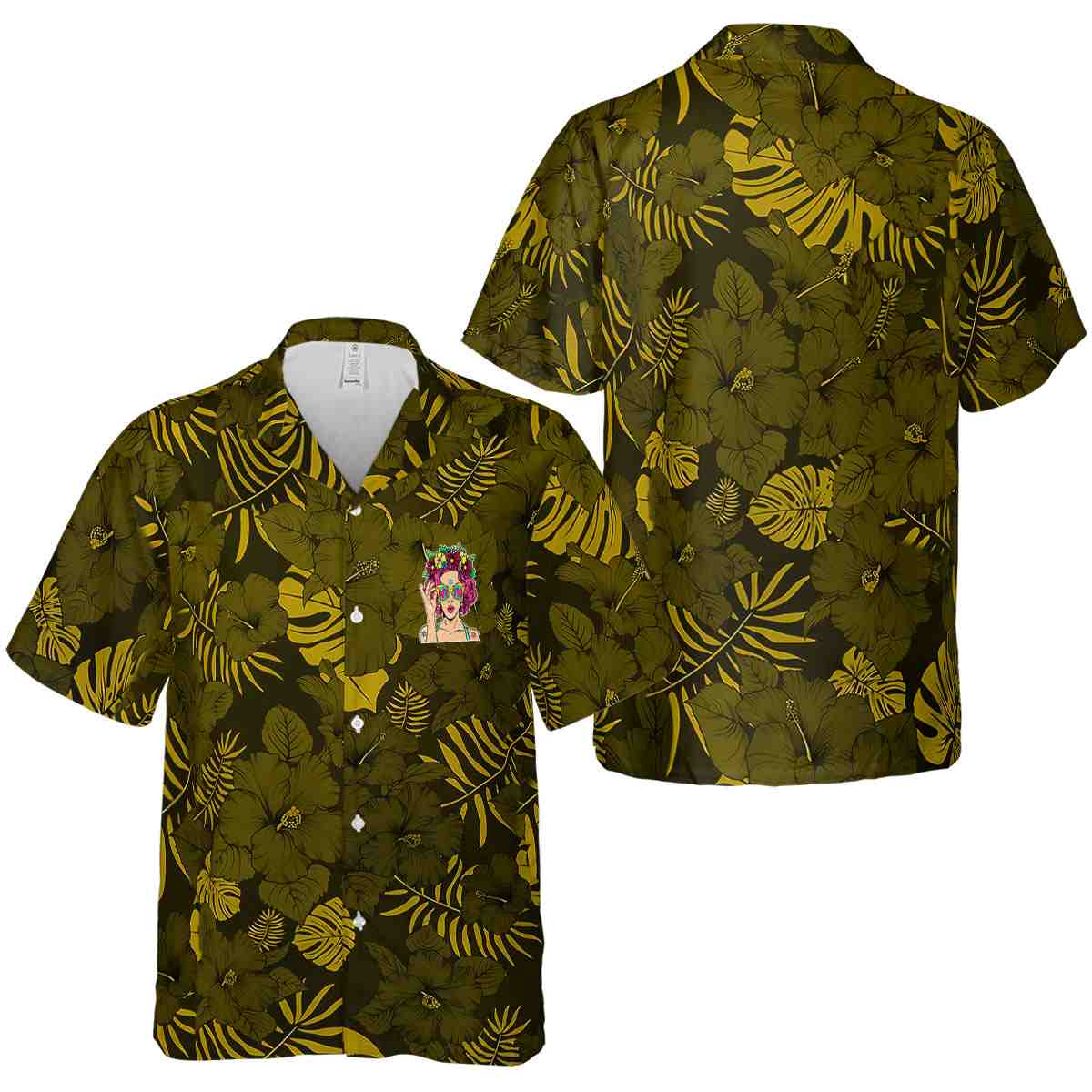 Pop Monochrome Floral Hawaiian Shirt Premium grade Pop Monochrome Floral Hawaiian Shirt Premium grade