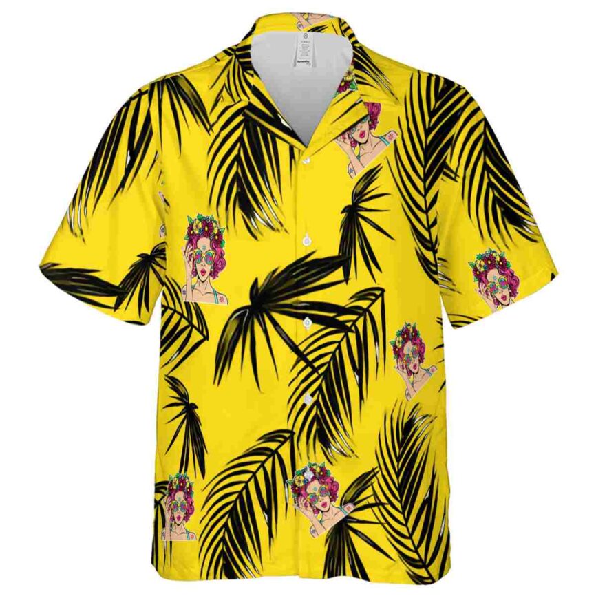 Pop Monochrome Palm Hawaiian Shirt Fashion forward