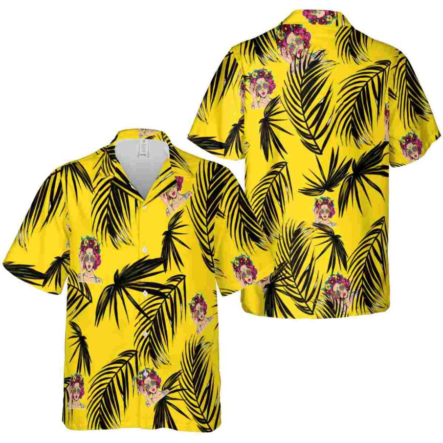 Pop Monochrome Palm Hawaiian Shirt Premium grade