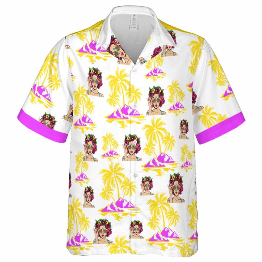 Pop Palm Island Graphic Hawaiian Shirt Fashion forward