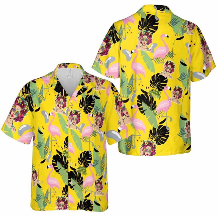 Pop Pink Flamingo Hawaiian Shirt Premium grade
