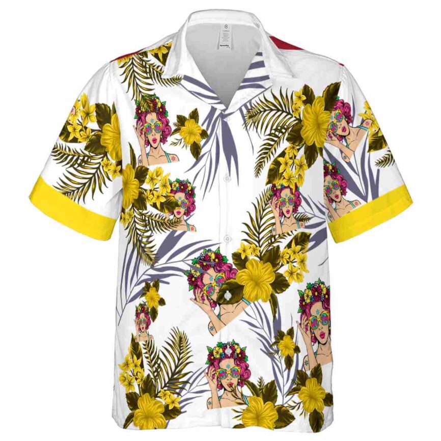 Pop US Flag Floral Hawaiian Shirt Fashion forward