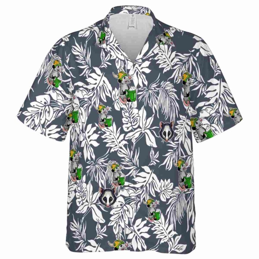 Possum Bold Foliage Hawaiian Shirt Fashion forward
