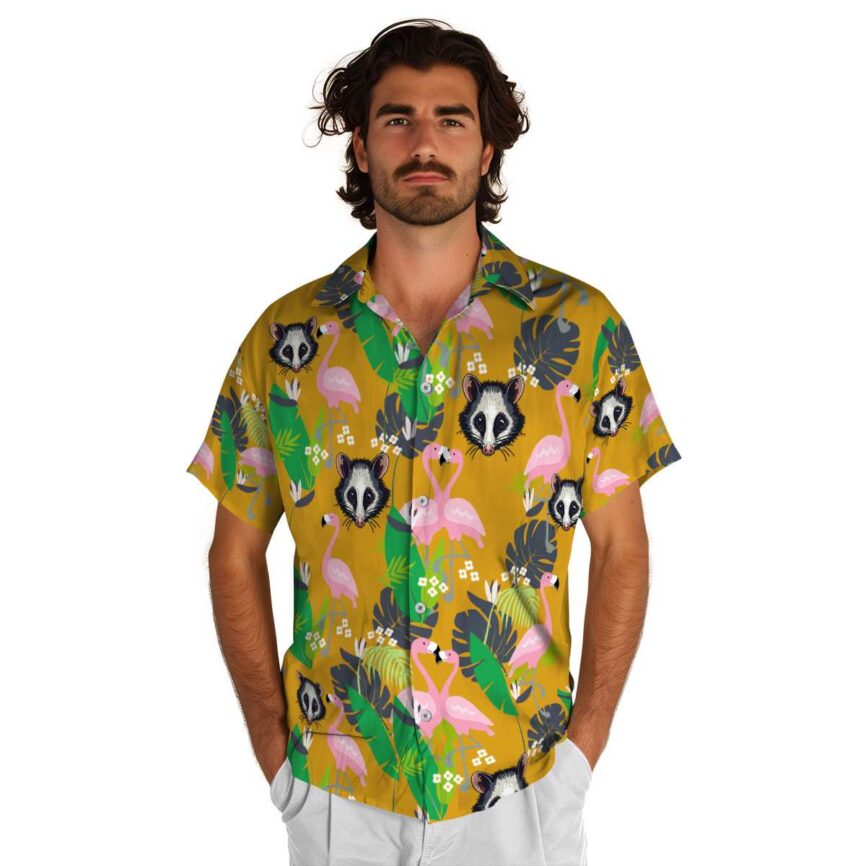 Possum Flamingo Leaf Hawaiian Shirt New Arrival