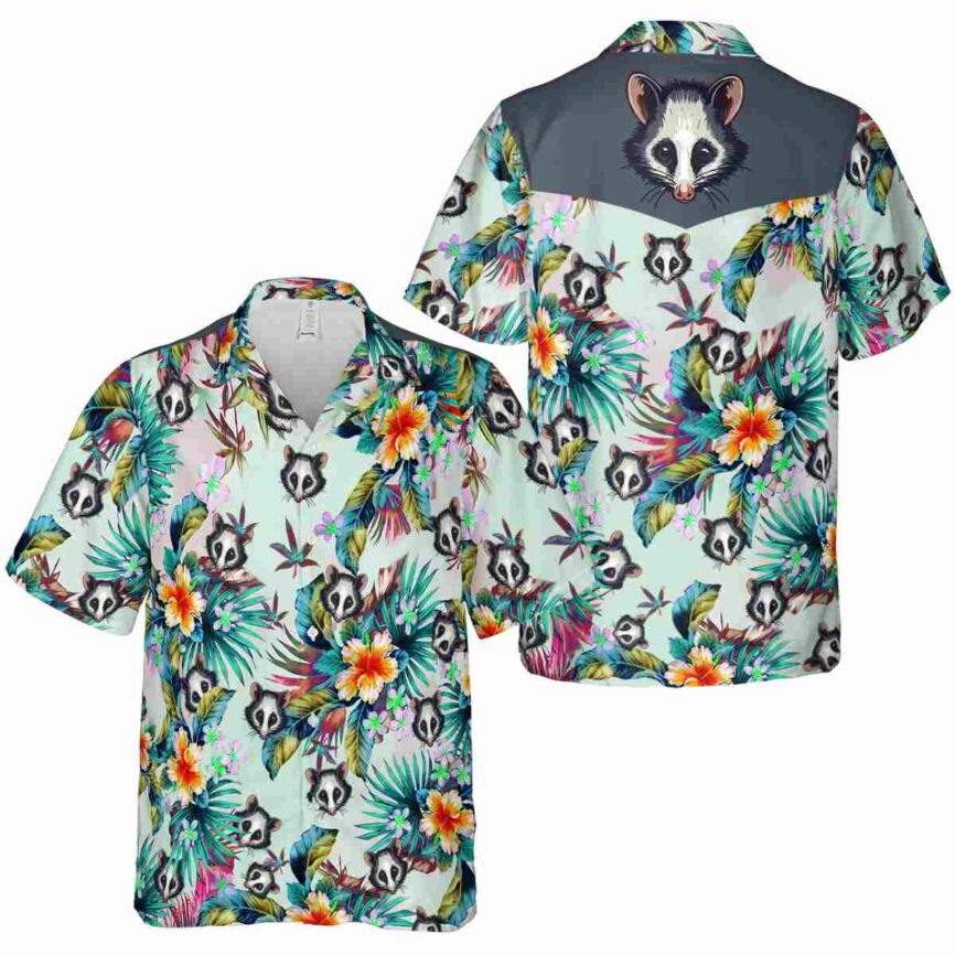 Possum Floral Burst Hawaiian Shirt Premium grade
