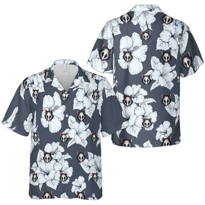 Possum Hibiscus Flower Hawaiian Shirt Premium grade