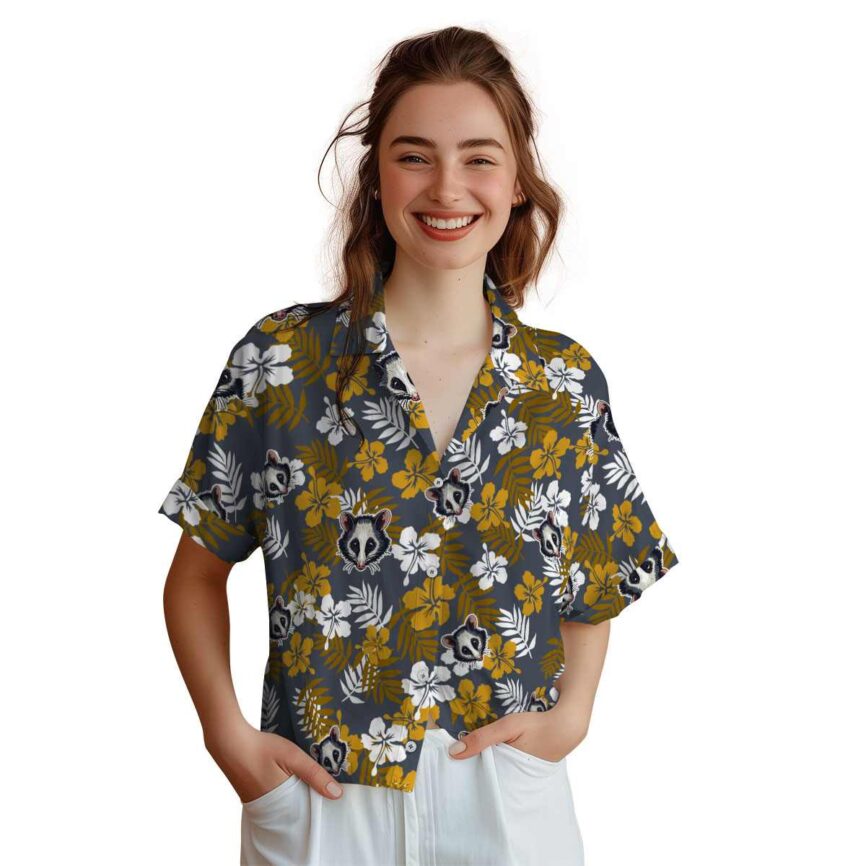 Possum Leafy Hibiscus Hawaiian Shirt Top rated