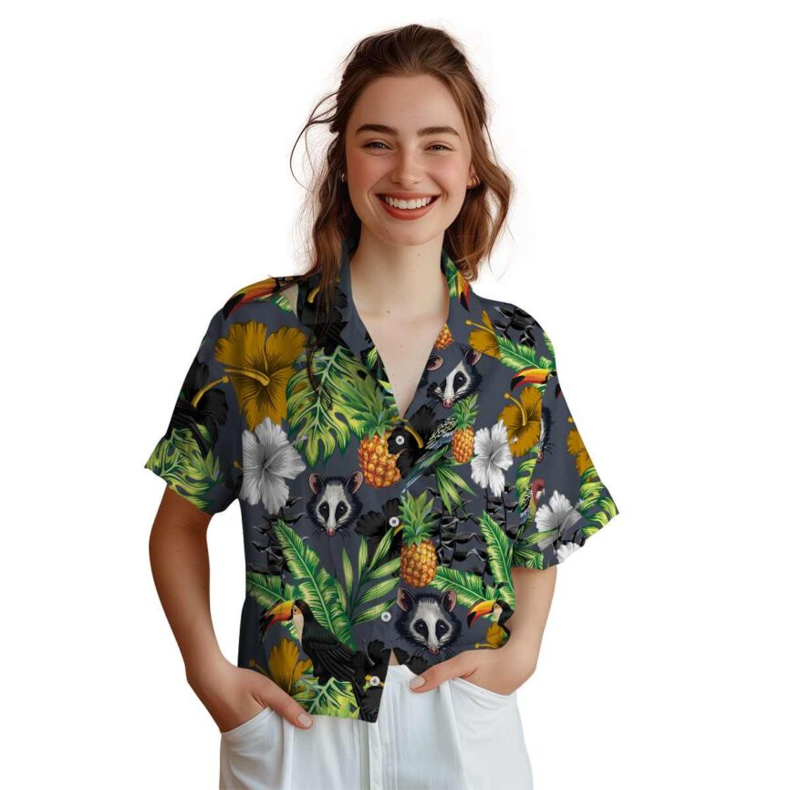Possum Leafy Toucan Hawaiian Shirt Top rated