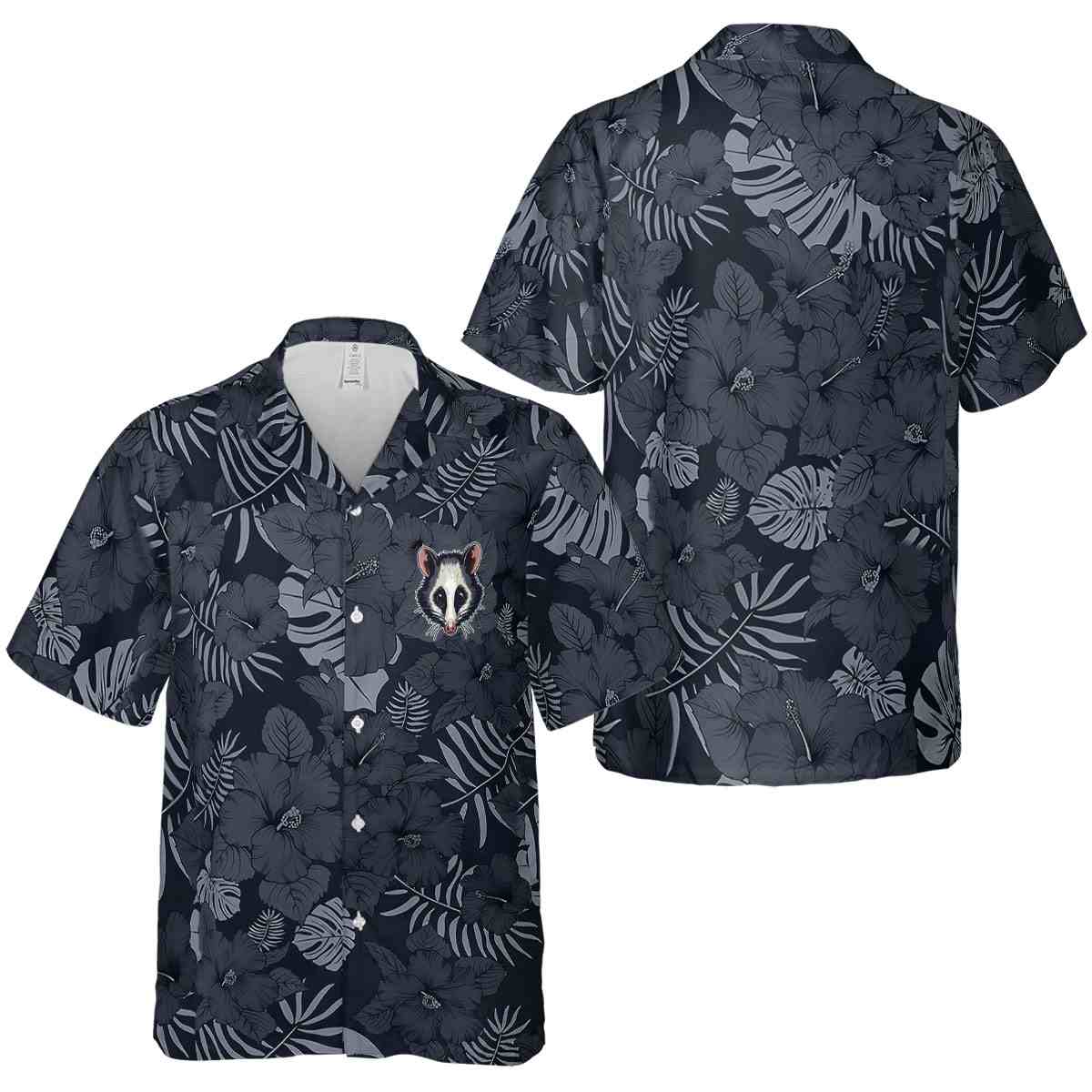 Possum Monochrome Floral Hawaiian Shirt Premium grade Possum Monochrome Floral Hawaiian Shirt Premium grade