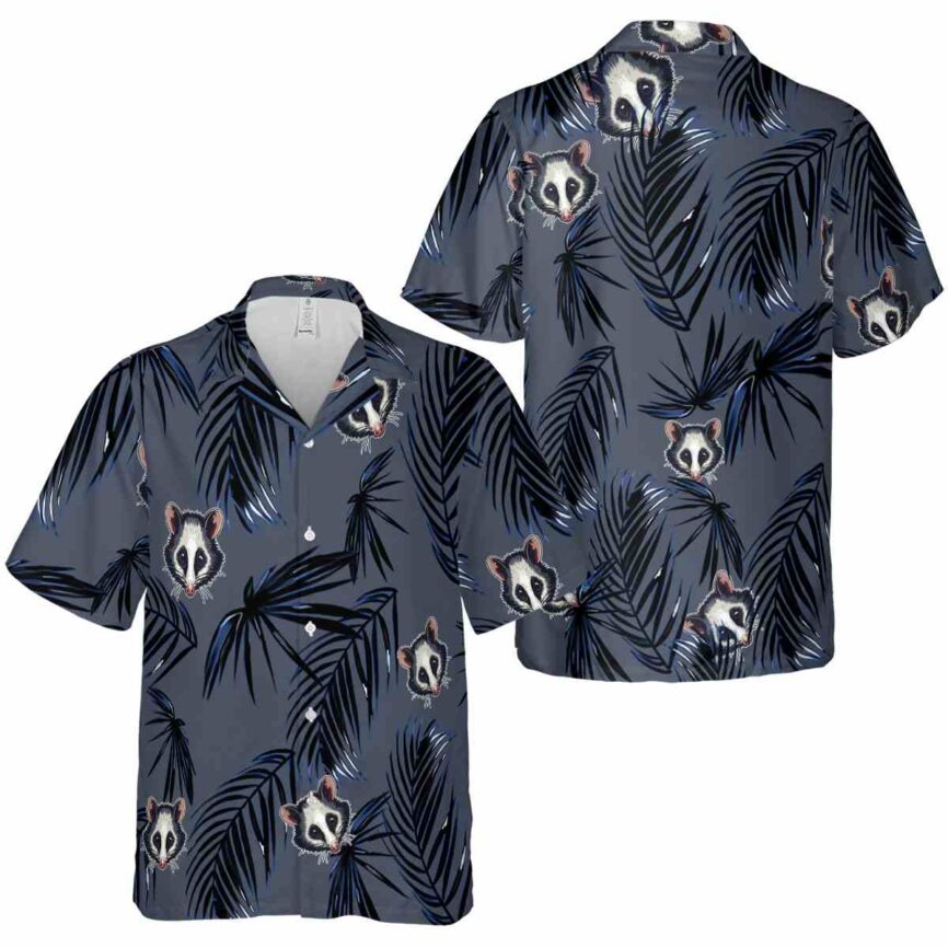 Possum Monochrome Palm Hawaiian Shirt Premium grade