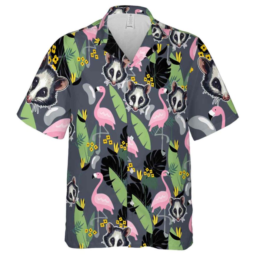 Possum Pink Flamingo Hawaiian Shirt Fashion forward