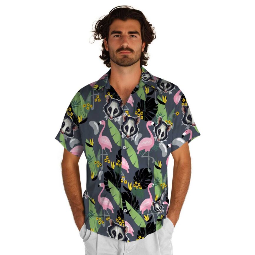 Possum Pink Flamingo Hawaiian Shirt New Arrival