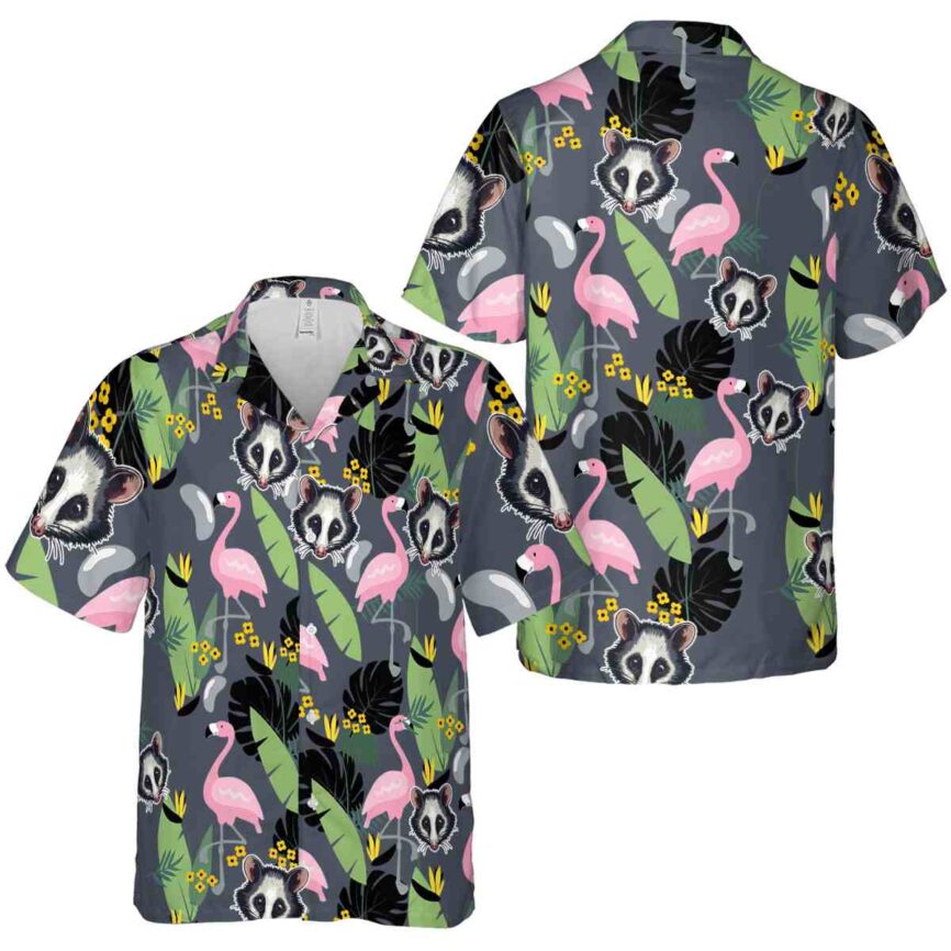 Possum Pink Flamingo Hawaiian Shirt Premium grade