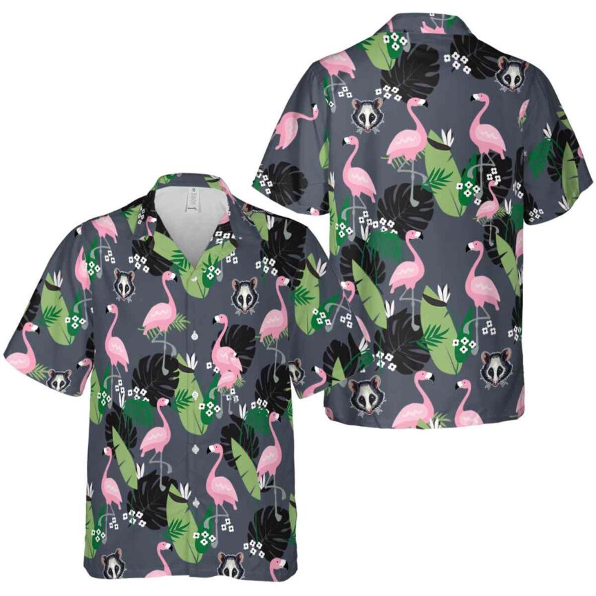 Possum Tropical Flamingo Hawaiian Shirt Premium grade