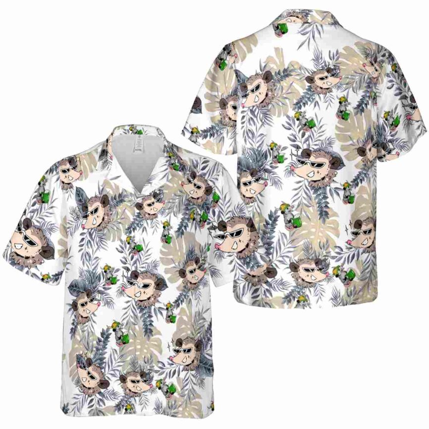 Possum Tropical Fronds Hawaiian Shirt Premium grade