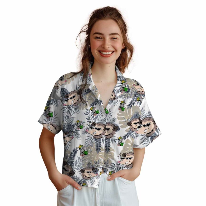 Possum Tropical Fronds Hawaiian Shirt Top rated
