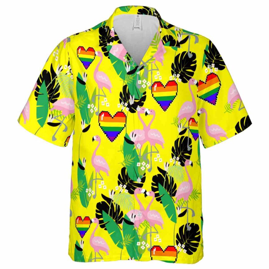 Pride Flamingo Leaf Hawaiian Shirt Fashion forward