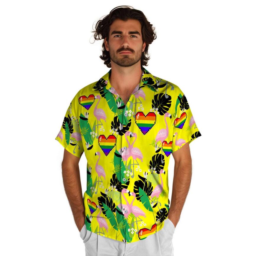 Pride Flamingo Leaf Hawaiian Shirt New Arrival