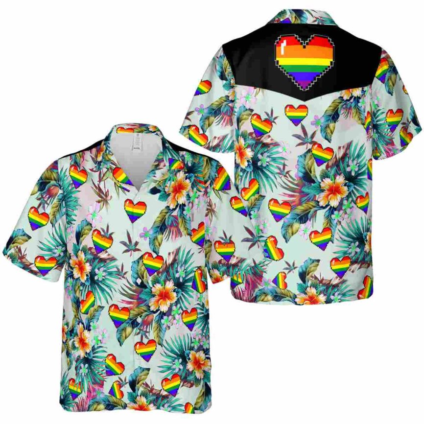 Pride Floral Burst Hawaiian Shirt Premium grade