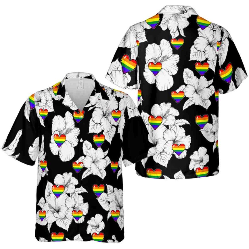 Pride Hibiscus Flower Hawaiian Shirt Premium grade
