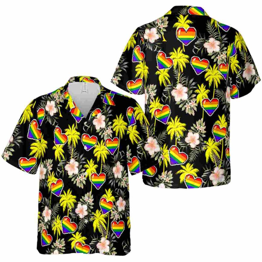 Pride Hibiscus Palm Hawaiian Shirt Premium grade