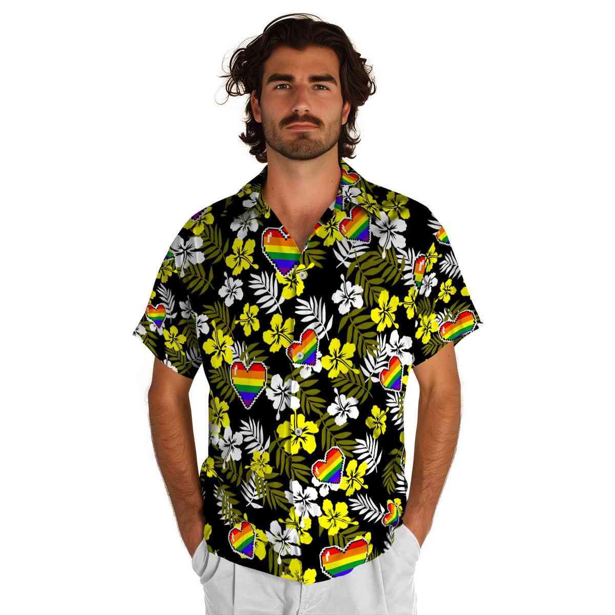 Pride Leafy Hibiscus Hawaiian Shirt New Arrival Pride Leafy Hibiscus Hawaiian Shirt New Arrival